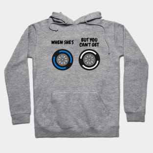 When She's Wet But You Can't Get Hard Funny F1 Tyre Compound Design Hoodie